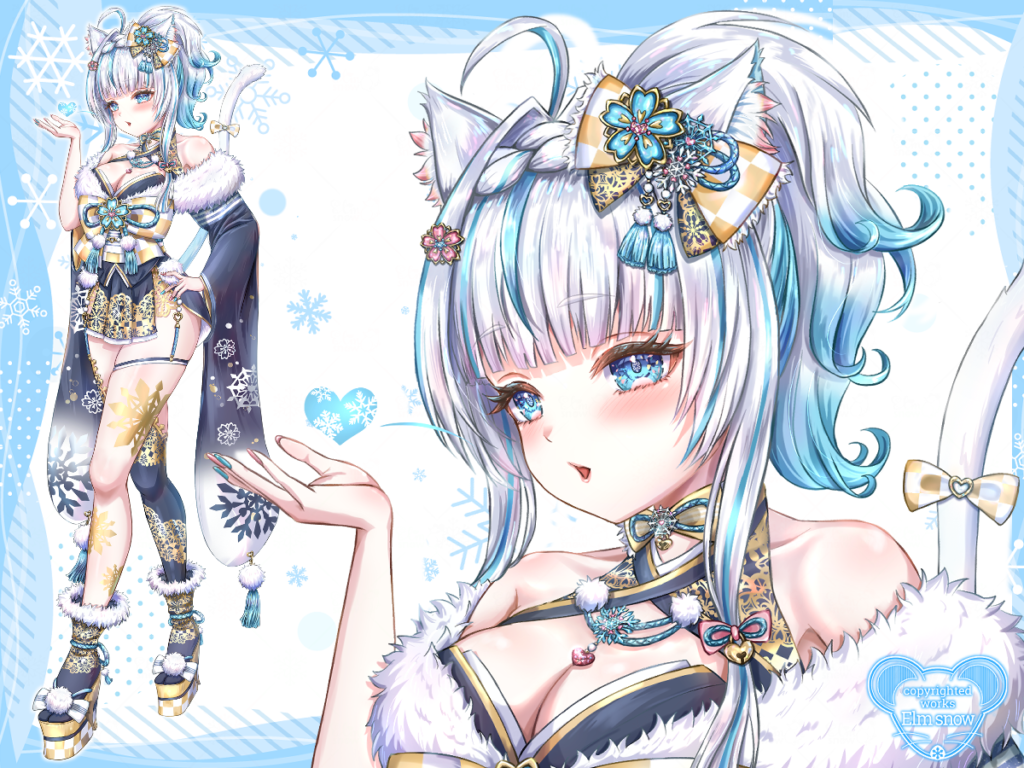 VTuber氷花りの・黒着物バージョンのキービジュアルです。