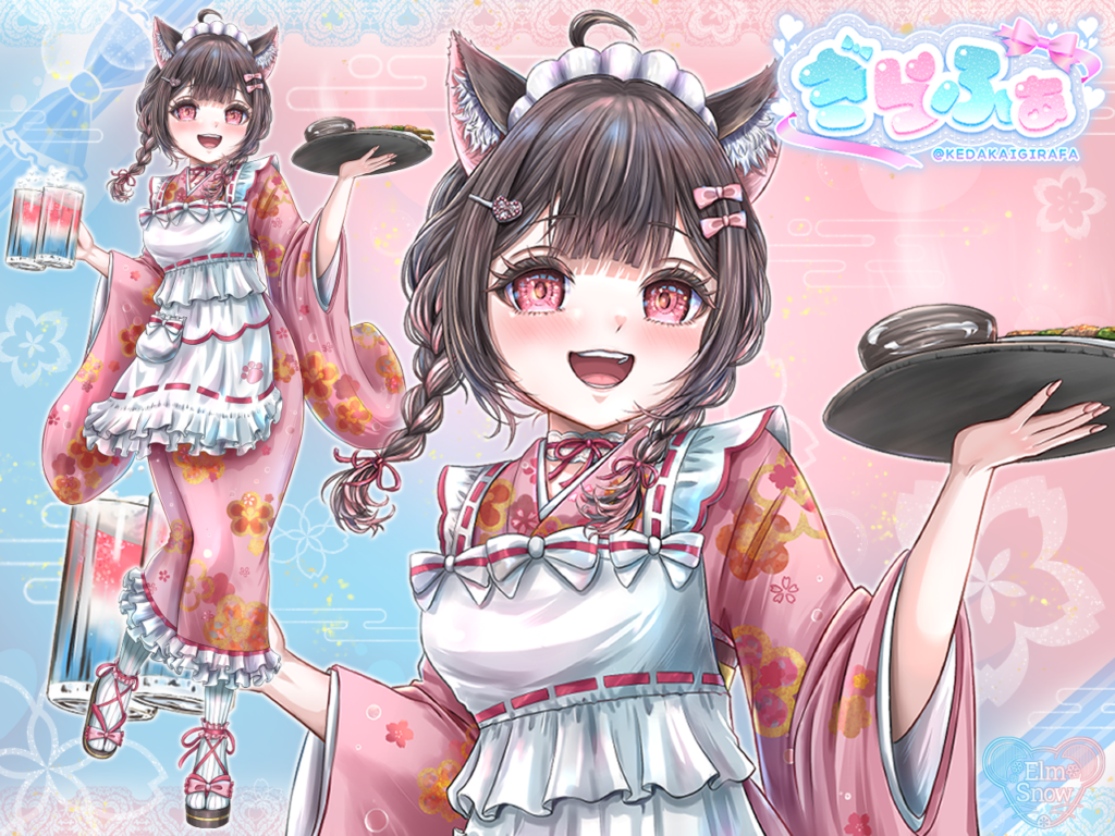 ご依頼で、VTuberのぎらふぁ様のイベント記念のイラストを描かせて頂きました。