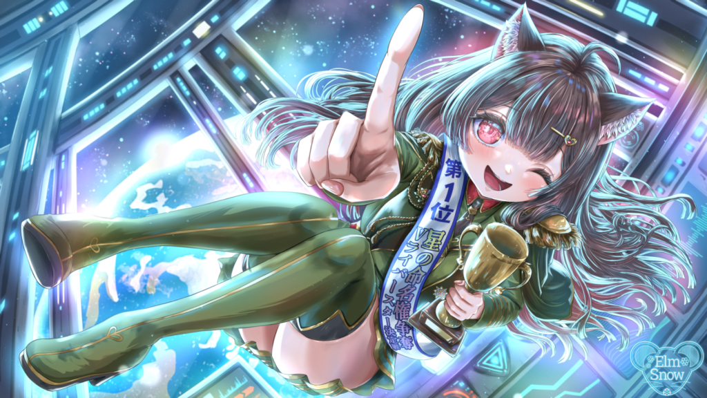 ご依頼で、VTuberのぎらふぁ様のイベント記念のイラストを描かせて頂きました。